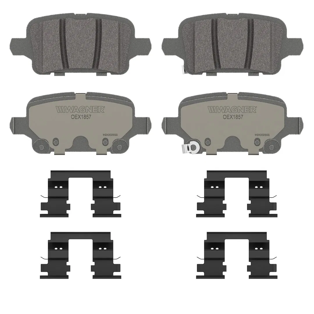 OEX1857 – WAGNER BRAKE Brake Pad, FMSI Number D1857-9085 Ceramic Set Of 4 With Mounting Hardware